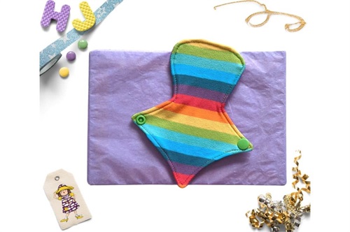 Click to order  7 inch Thong Liner Cloth Pad Rainbow Stripes now